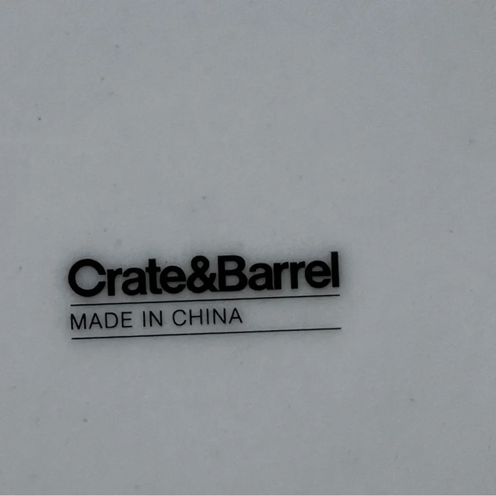 Set of 4 Crate Barrel Appetizer Plates Drinks Shake Sip Stir Chill